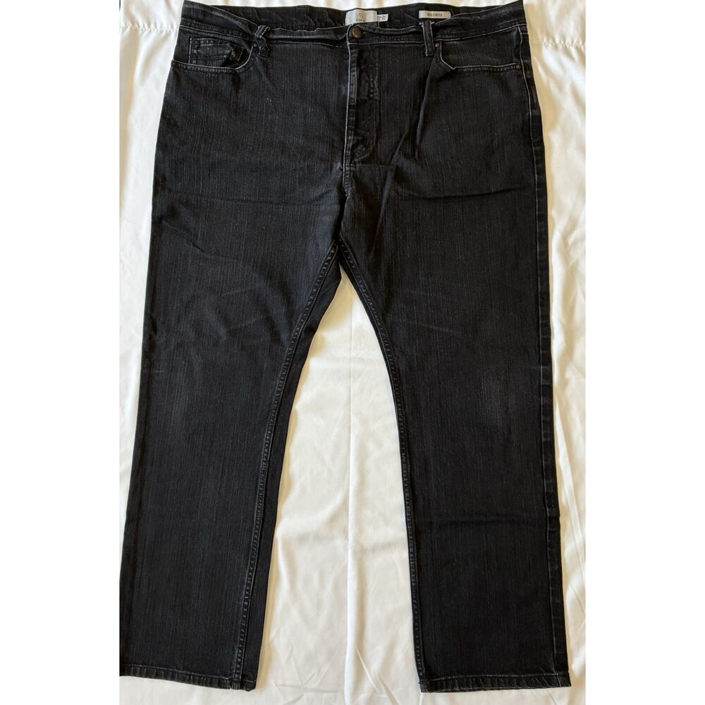 M&S Collection Black Jeans With Stretch Size 42 Inside Leg 31 in